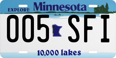 MN license plate 005SFI
