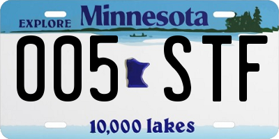 MN license plate 005STF