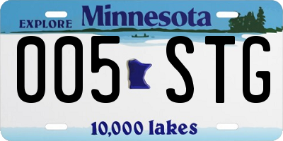 MN license plate 005STG
