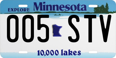 MN license plate 005STV