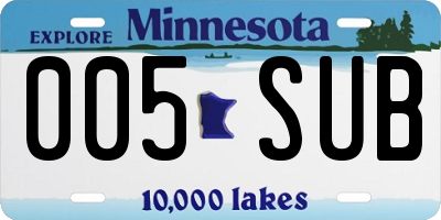 MN license plate 005SUB