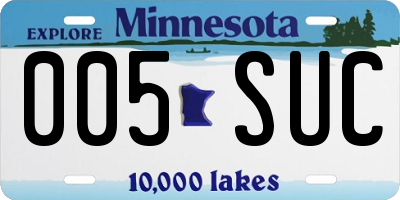 MN license plate 005SUC