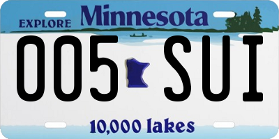 MN license plate 005SUI