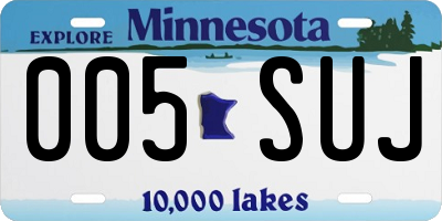 MN license plate 005SUJ
