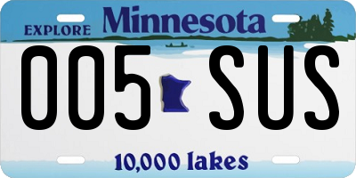 MN license plate 005SUS