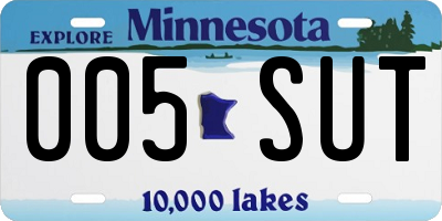 MN license plate 005SUT
