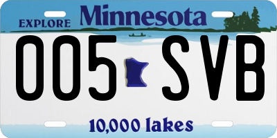 MN license plate 005SVB