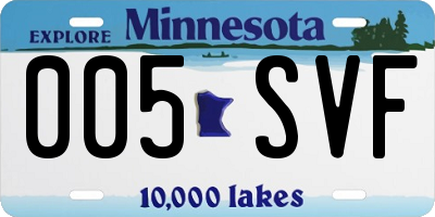 MN license plate 005SVF