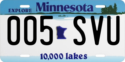 MN license plate 005SVU
