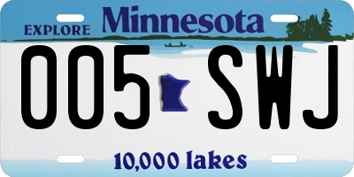 MN license plate 005SWJ