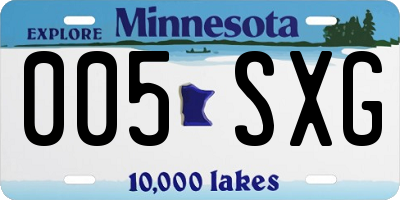MN license plate 005SXG