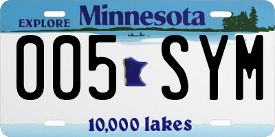 MN license plate 005SYM