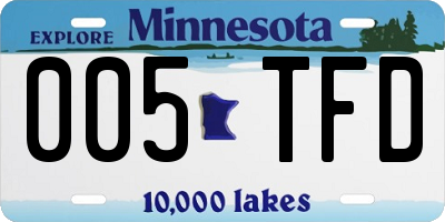 MN license plate 005TFD