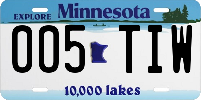 MN license plate 005TIW