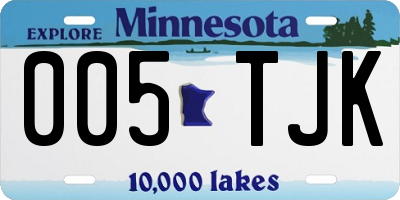 MN license plate 005TJK