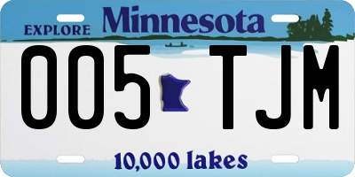 MN license plate 005TJM