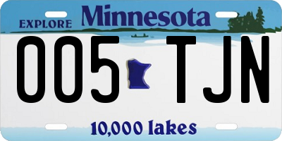MN license plate 005TJN