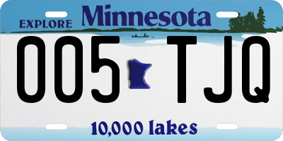 MN license plate 005TJQ
