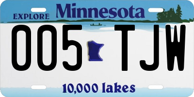 MN license plate 005TJW