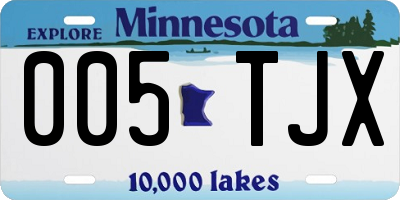 MN license plate 005TJX