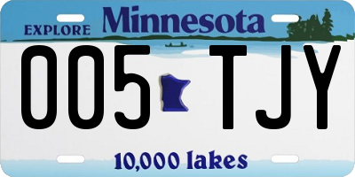 MN license plate 005TJY
