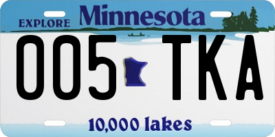MN license plate 005TKA