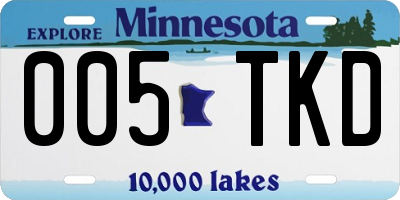MN license plate 005TKD