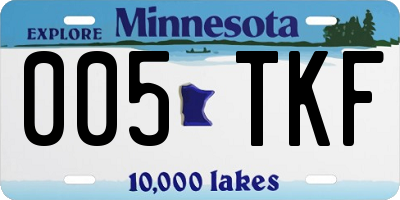 MN license plate 005TKF