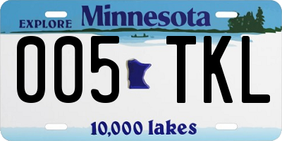 MN license plate 005TKL