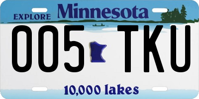 MN license plate 005TKU