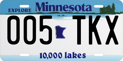 MN license plate 005TKX