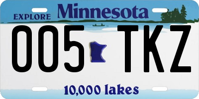 MN license plate 005TKZ