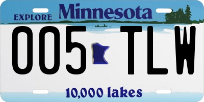 MN license plate 005TLW