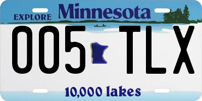 MN license plate 005TLX