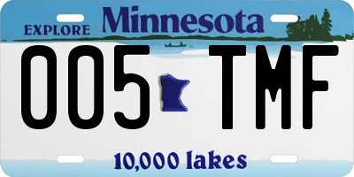 MN license plate 005TMF