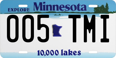 MN license plate 005TMI