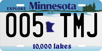 MN license plate 005TMJ