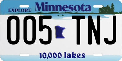 MN license plate 005TNJ