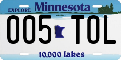 MN license plate 005TOL