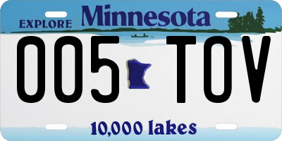 MN license plate 005TOV