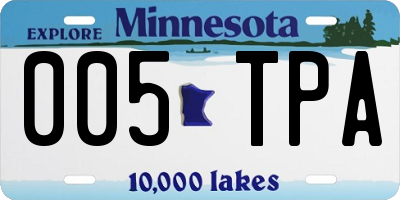 MN license plate 005TPA