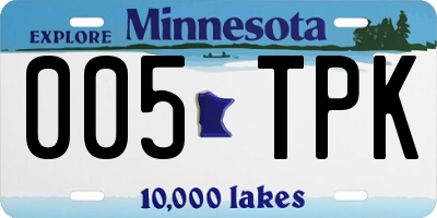 MN license plate 005TPK
