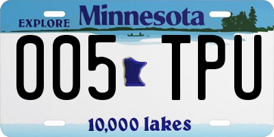 MN license plate 005TPU