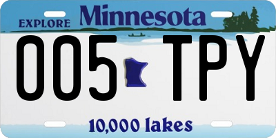 MN license plate 005TPY