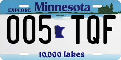 MN license plate 005TQF