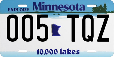 MN license plate 005TQZ