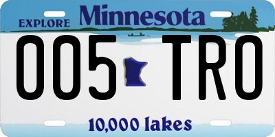 MN license plate 005TRO