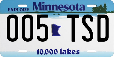 MN license plate 005TSD