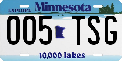 MN license plate 005TSG