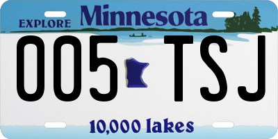 MN license plate 005TSJ